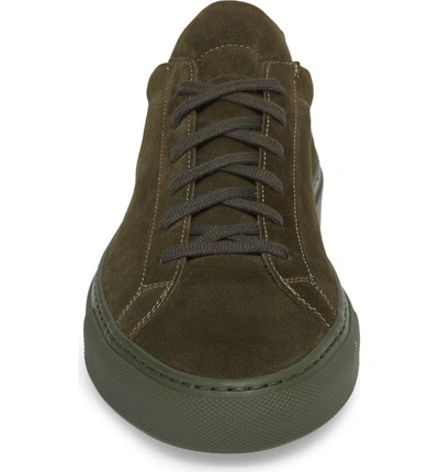 Shop Common Projects Original Achilles Low Top Sneaker In Olive Suede