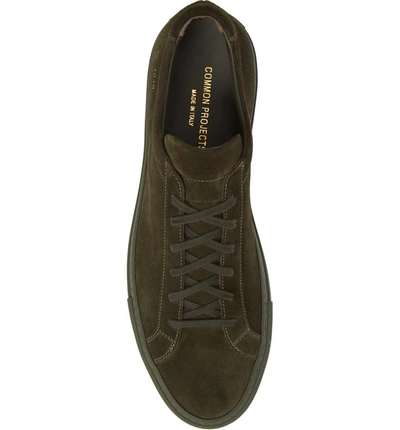 Shop Common Projects Original Achilles Low Top Sneaker In Olive Suede