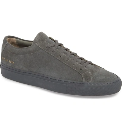 Shop Common Projects Original Achilles Low Top Sneaker In Dark Grey Suede