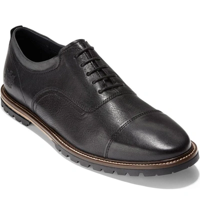 Shop Cole Haan Richardson Cap Toe Derby In Black Leather