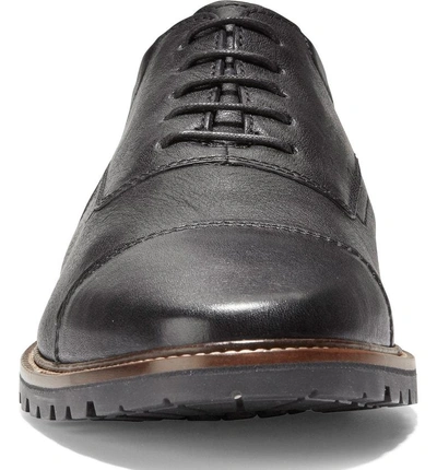 Shop Cole Haan Richardson Cap Toe Derby In Black Leather