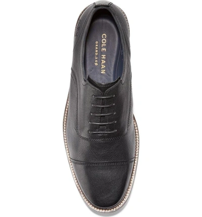 Shop Cole Haan Richardson Cap Toe Derby In Black Leather