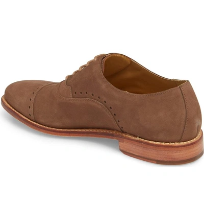 Shop Michael Bastian Brandon Cap Toe Oxford In Tan Nubuck Leather