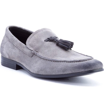 Shop Zanzara Severn Tassel Venetian Loafer In Grey Suede