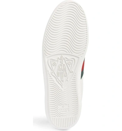 Shop Gucci 'new Ace' Sneaker In Bianco Leather