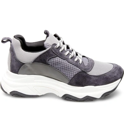 Shop Steve Madden Russell Platform Sneaker In Grey Leather