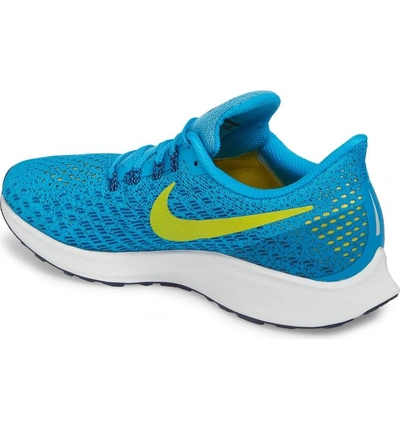 Nike Air Zoom Pegasus 35 Running Shoe In Blue Orbit/ Bright Citron |  ModeSens