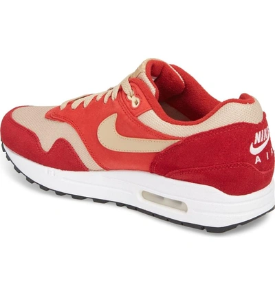 Shop Nike Air Max 1 Premium Retro Sneaker In Red/ Mushroom-red-vanilla