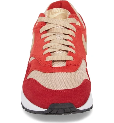 Shop Nike Air Max 1 Premium Retro Sneaker In Red/ Mushroom-red-vanilla