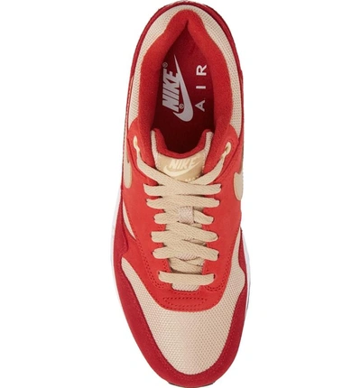 Shop Nike Air Max 1 Premium Retro Sneaker In Red/ Mushroom-red-vanilla