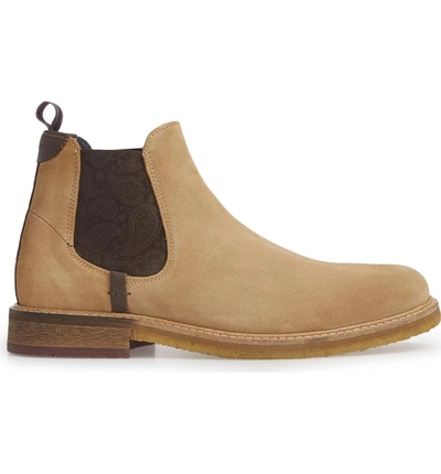 Shop Ted Baker Bronzo Chelsea Boot In Sand Suede