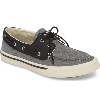 Shop Sperry Bahama Ii Boat Shoe In Black Canvas