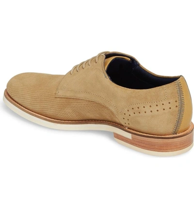 Shop Ted Baker Lapiin Embossed Plain Toe Derby In Sand Suede