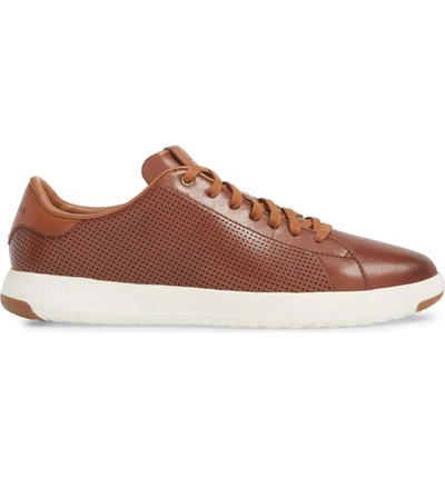 Shop Cole Haan Grandpr? Perforated Low Top Sneaker In Woodbury Leather