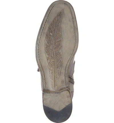 Shop John Varvatos Fleetwood Buckle Cricket Boot In Lead Canvas/ Leather