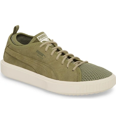 Shop Puma Breaker Mesh Q2 Sneaker In Capulet Olive Suede