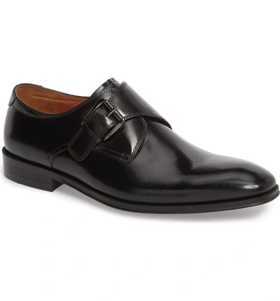 Shop Florsheim Belfast Single Strap Monk Shoe In Black Leather