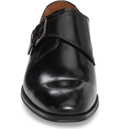 Shop Florsheim Belfast Single Strap Monk Shoe In Black Leather