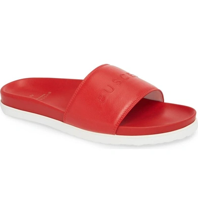 Shop Buscemi Embossed Logo Sport Slide In Red