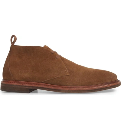 Shop John Varvatos Plain Toe Chukka Boot In Brown Suede