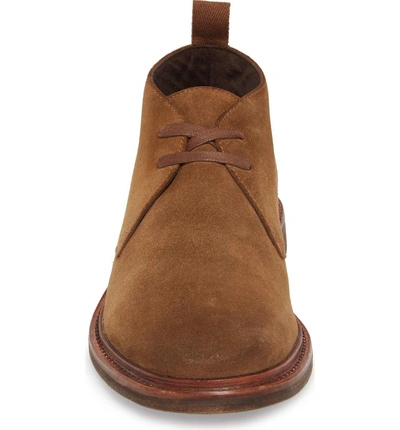 Shop John Varvatos Plain Toe Chukka Boot In Brown Suede