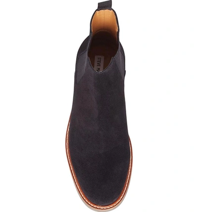 Shop Steve Madden Highline Chelsea Boot In Black Leather