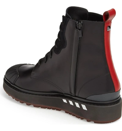 Shop Valentino Bootboy Boot In Black/ Black