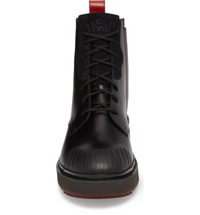 Shop Valentino Bootboy Boot In Black/ Black