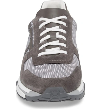 Shop Ferragamo Brooklyn 2 Woven Sneaker In Grey