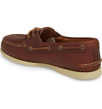 Shop Sperry Cross Lace Pull-up Boat Shoe In Tan Leather