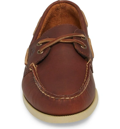 Shop Sperry Cross Lace Pull-up Boat Shoe In Tan Leather