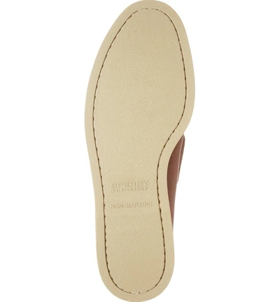 Shop Sperry Cross Lace Pull-up Boat Shoe In Tan Leather