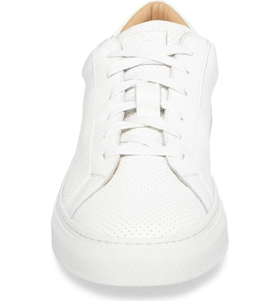 Shop Greats Royale Perforated Low Top Sneaker In White Perforated Leather