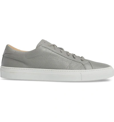 Shop Greats Royale Perforated Low Top Sneaker In Ash Perforated Leather