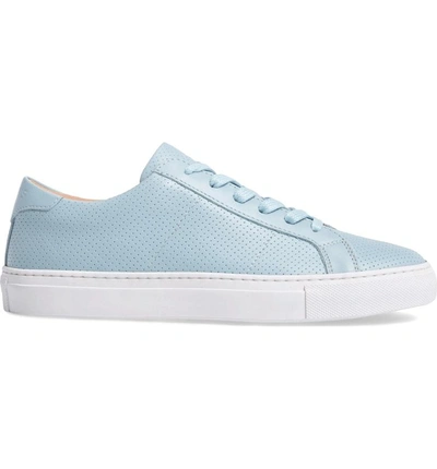 Shop Greats Royale Perforated Low Top Sneaker In Light Blue Perforated Leather
