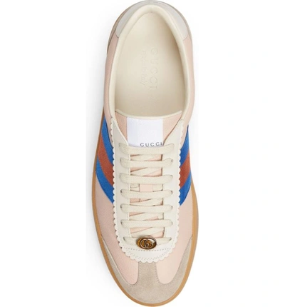 Shop Gucci Web Sneaker In Oatmeal/ White