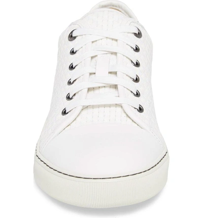 Shop Lanvin Woven Low Top Sneaker In Optic White