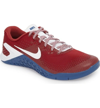 Shop Nike Metcon 4 Americana Training Shoe In Team Red/ White/ Gym Blue