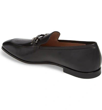 Shop Ferragamo Boy Chain Bit Loafer In Nero Leather