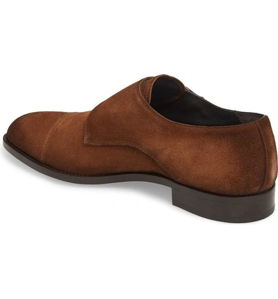 Shop To Boot New York Quentin Cap Toe Monk Shoe In Brown Suede Leather