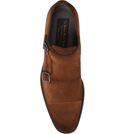 Shop To Boot New York Quentin Cap Toe Monk Shoe In Brown Suede Leather