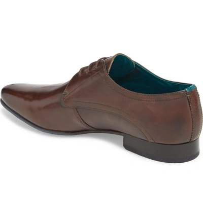 Shop Ted Baker Bhartli Plain Toe Derby In Dark Brown