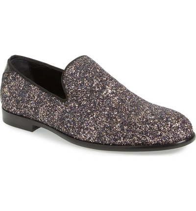 Shop Jimmy Choo Marlo Glitter Venetian Loafer In Twilight