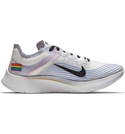 Shop Nike Zoom Fly Betrue Running Shoe In White/ Black/ Palest Purple