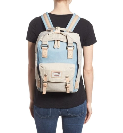 Shop Doughnut Macaroon Colorblock Backpack - Blue In Light Blue/ Ivory