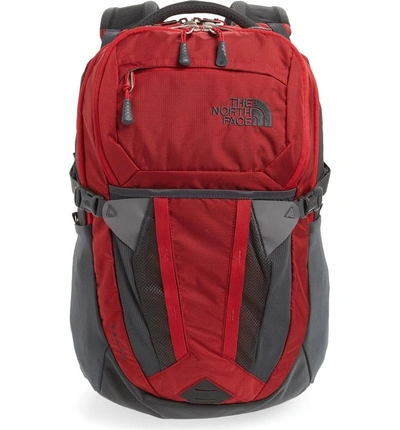 Shop The North Face Recon Backpack - Red In Rage Red Ripstop/ Asphalt Grey