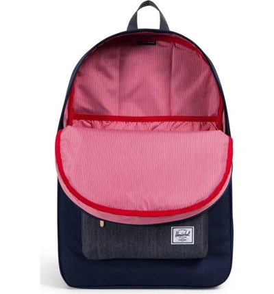 Shop Herschel Supply Co Heritage Offset Denim Backpack - Blue In Pea Coat/ Dark Denim