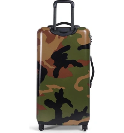 Shop Herschel Supply Co Trade Large Wheeled Packing Case - Green In Woodland Camo