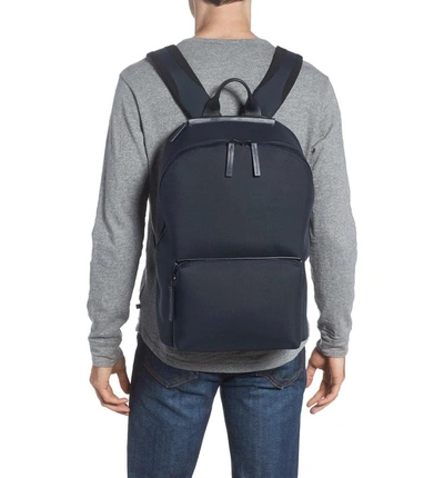 Shop Troubadour Nylon Backpack In Navy Nylon/ Navy Leather