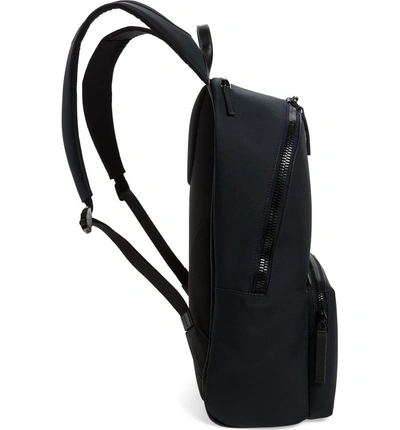 Shop Troubadour Nylon Backpack In Navy Nylon/ Navy Leather